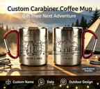 Personalized Carabiner Camping Mug | Unique Adventure Gift for Couples & Outdoor Lovers