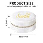 Personalized Round Travel Jewelry Case, Custom Mini Jewelry Box for Women, Gift for Mom