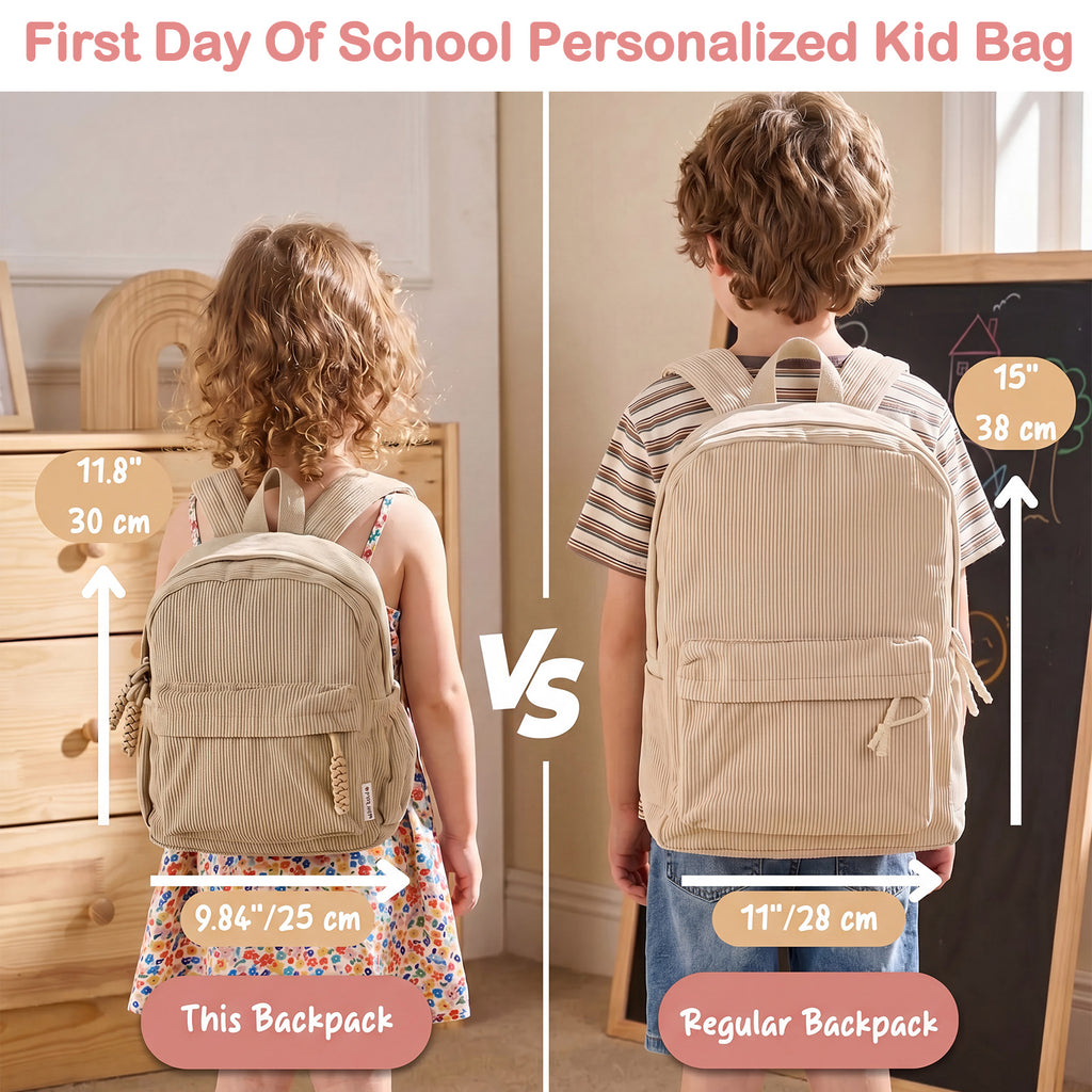 Custom Embroidered Corduroy Toddler School Backpack