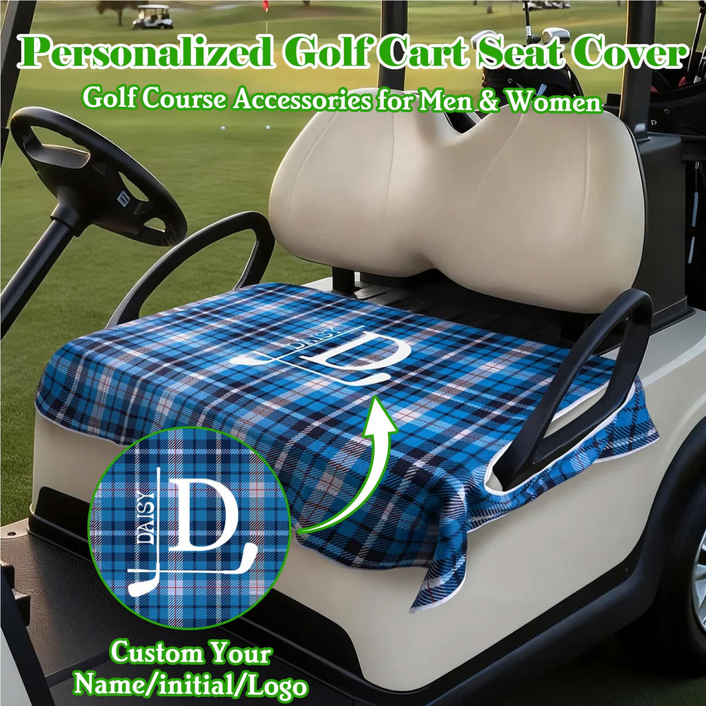 Personalized Golf Cart Seat Cover Custom Name Initial or Logo