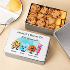 Personalized Food Grade Metal Biscuit Tin with Name and Text Birthday Gift Christmas Gift for Family
