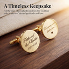 Personalized Father of the Bride Cufflinks Custom Engraved Cufflinks Forever Your Little Girl Stainless Steel Cuff Links with Wood Gift Box Jewelry Gift for Father Wedding Gifts for Daddy