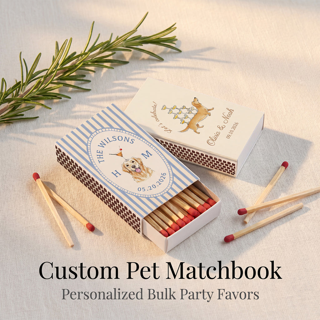 Custom Photo Matchbooks Wedding Party Favors