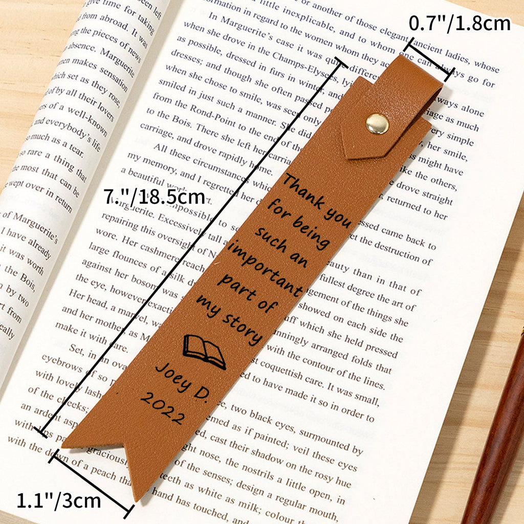 Personalized Leather Bookmark for Teacher