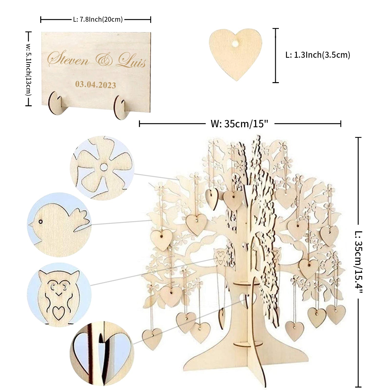 Personalized Wedding Guest Book Alternative, Custom Rustic Guest Registry