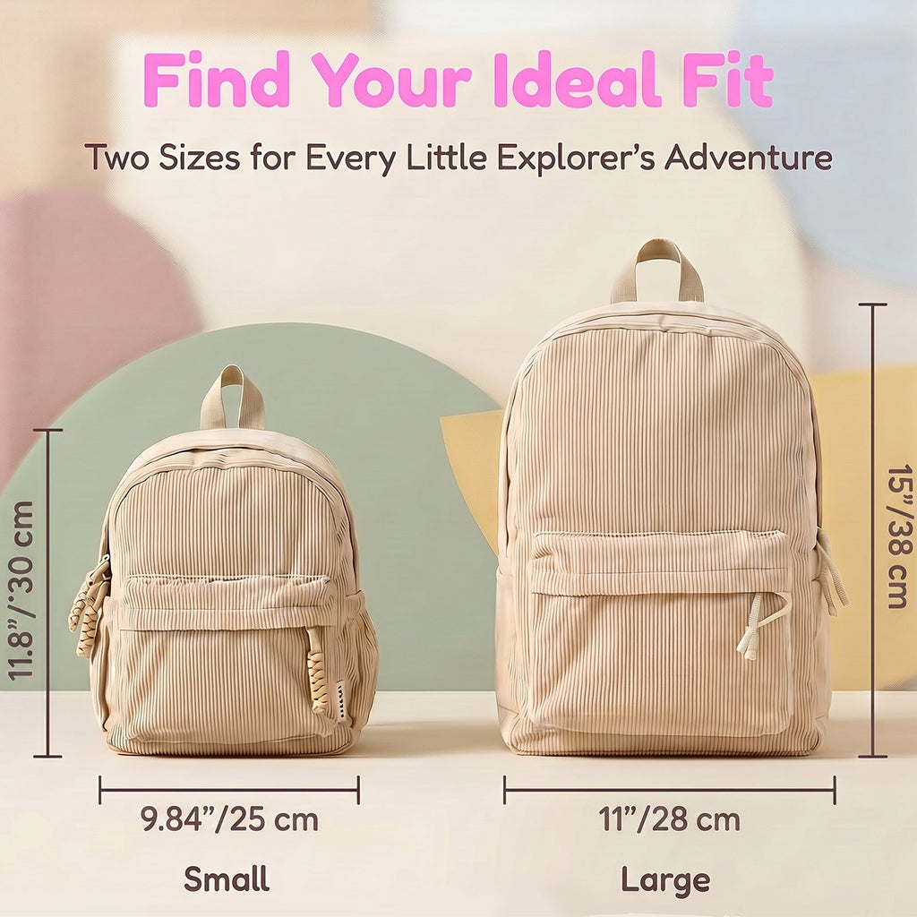 Personalized Name Toddler Backpack Custom Embroidered Kids Backpack Corduroy Small Mini School Bag for Preschool Kindergarten Birthday Back to School GiftS for Girls Boys 4-15 Years