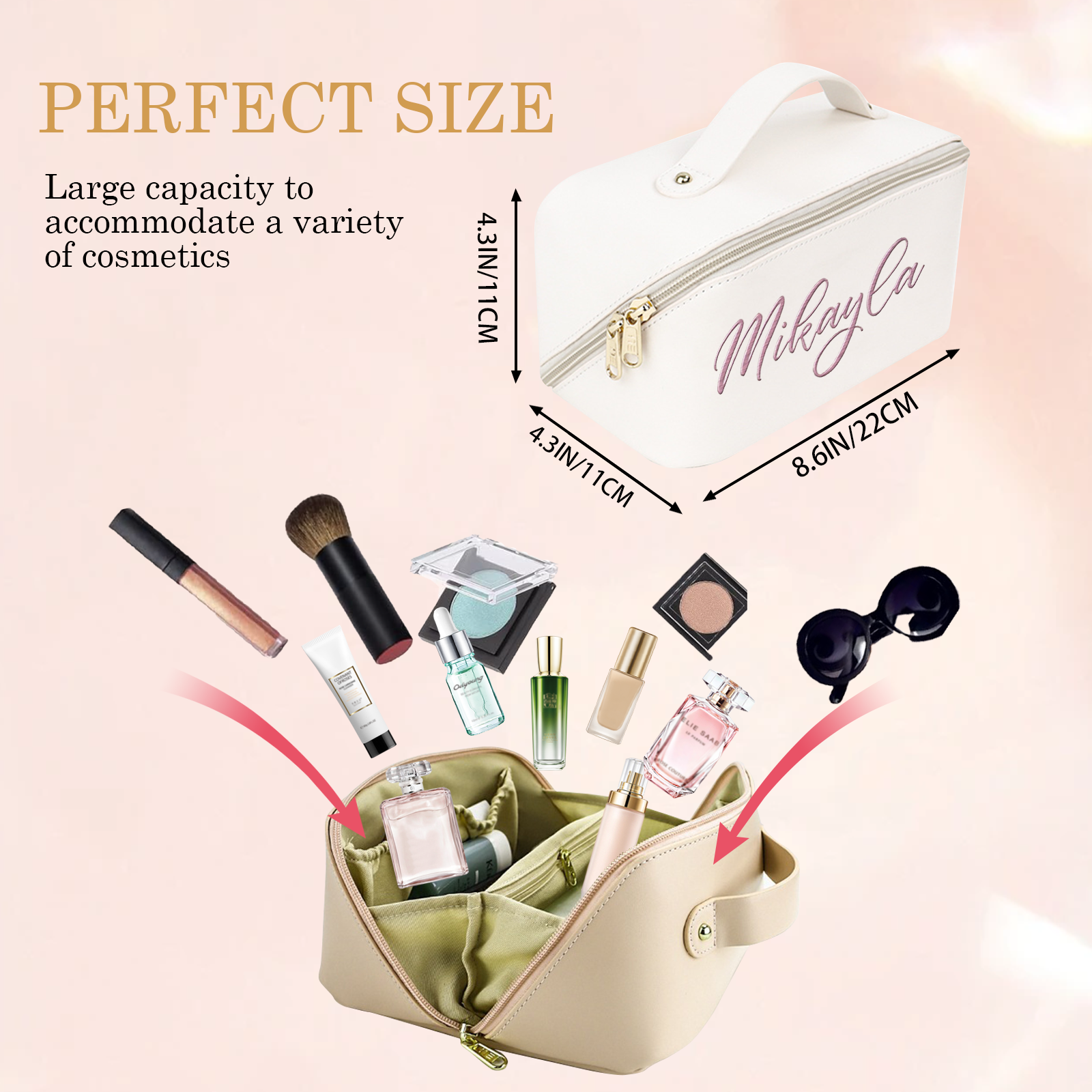 Personalized Large Capacity Cosmetic Bag