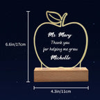 Personalized Acrylic Night Lamp, Apple Shape Teacher Gifts