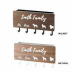 Personalized Wood Key Hooks for Wall Décor, Customized Dog Leash and Key Holder