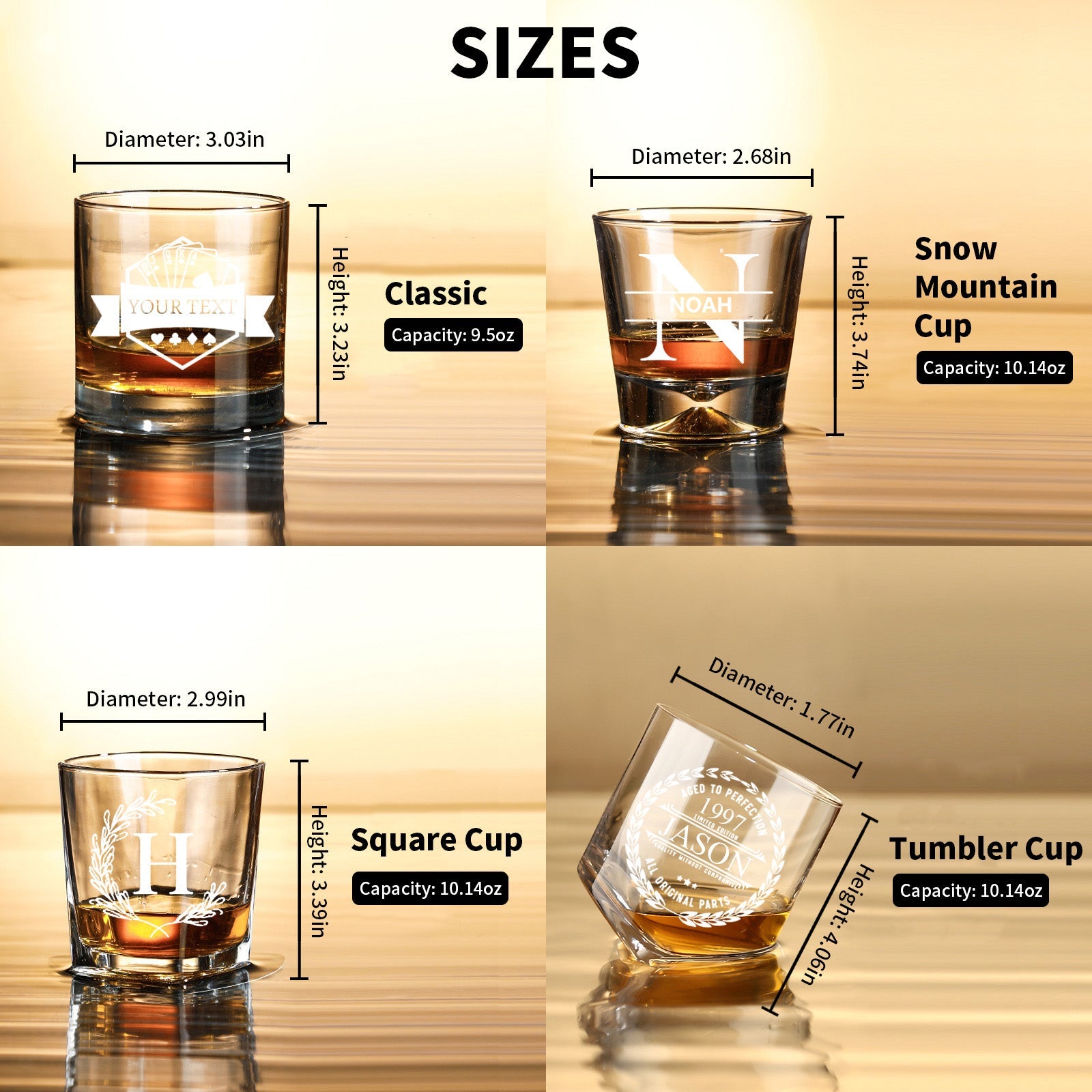 Personalized Lead-Free Whiskey Glass