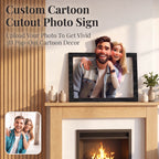 Personalized Cartoon Style Photo Sign Custom Portrait Gifts for Family & Friends Photo Framed Wall Art Family Artwork Decor Gift for Couples Newlyweds Wedding Anniversary Xmas