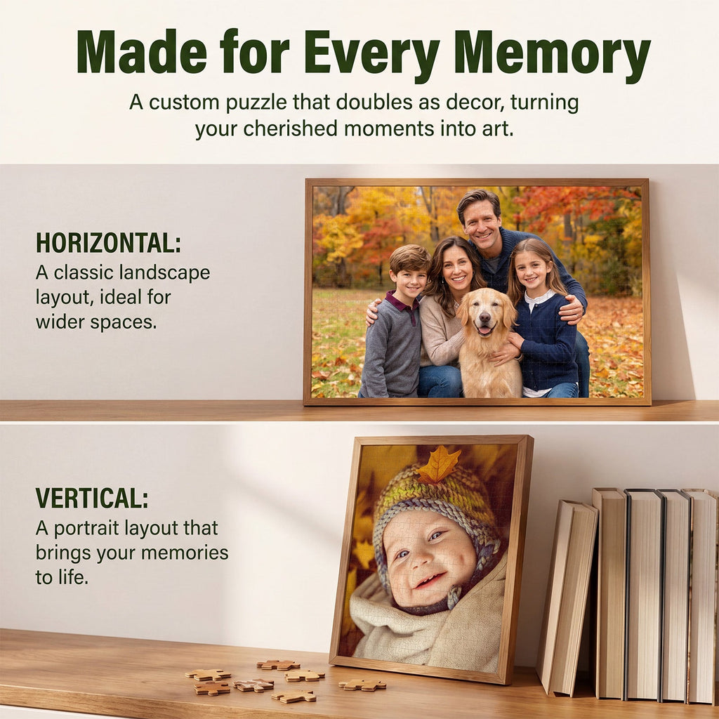 Personalized Photo Puzzle Custom Jigsaw Puzzle from Your Picture 35-1000 Pieces with Gift Box Birthday Gifts for Family Couples Friends Wedding Anniversary Graduation Xmas Gifts