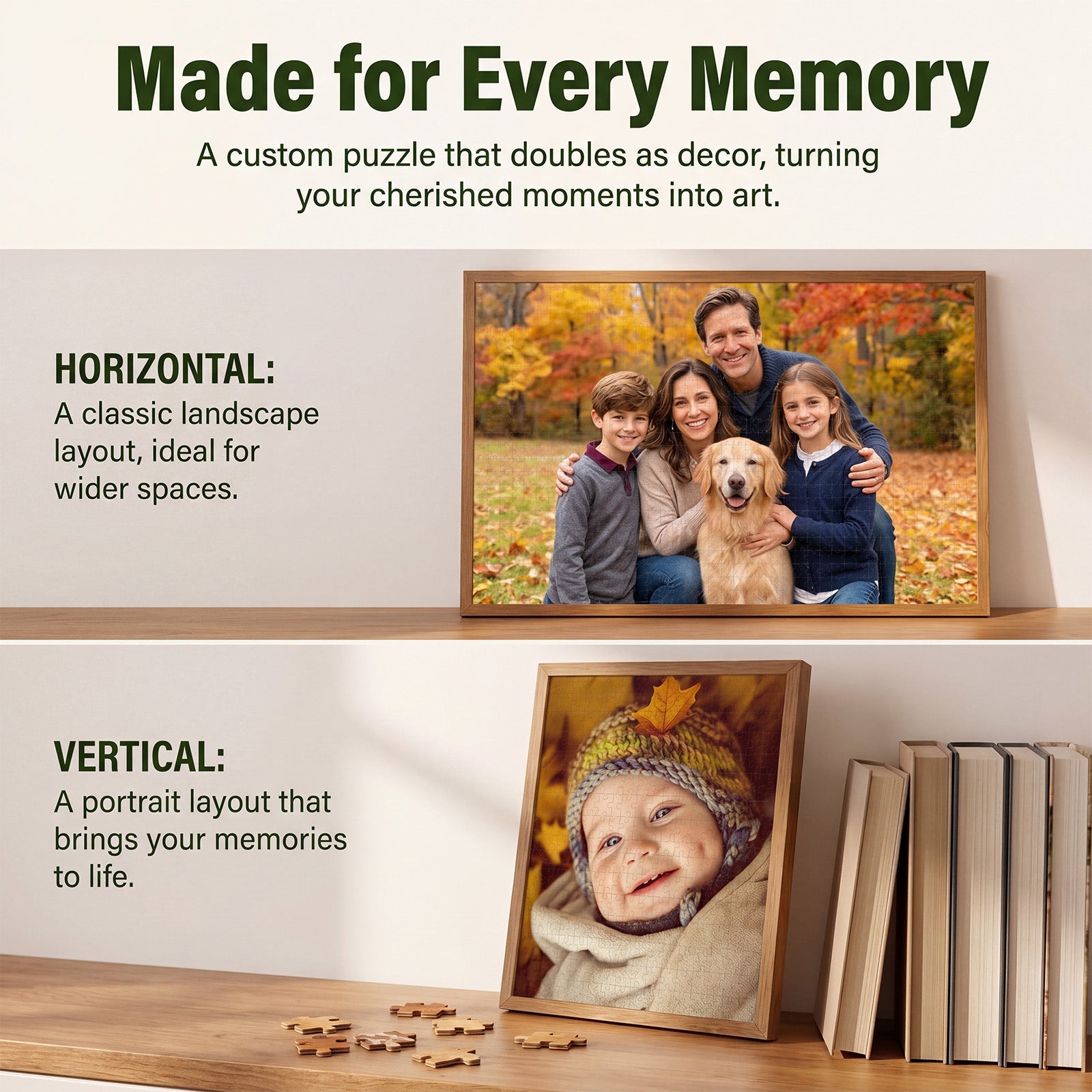 Personalized Photo Puzzle Custom Jigsaw Puzzle from Your Picture 35-1000 Pieces with Gift Box Birthday Gifts for Family Couples Friends Wedding Anniversary Graduation Xmas Gifts