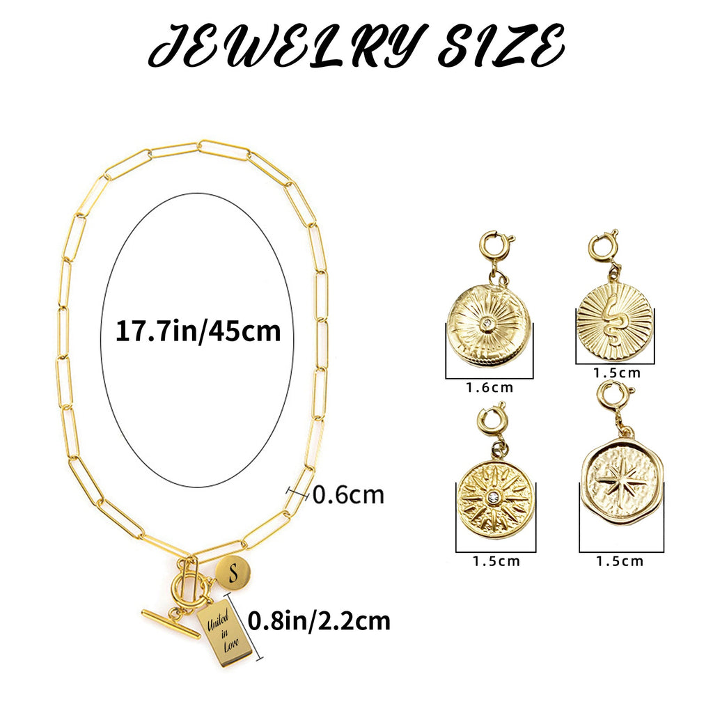 Personalized Gold Charm Necklace, Handmade Necklaces, DIY Ruby Charm Necklace