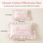 Personalized Muslin Toddler Pillowcase 100% Cotton Baby Pillows Cover with Embroidered Name Crib Nursery Pillowcase for Boys Girls Envelope Closure Newborn Gifts for Baby Showers Birthday