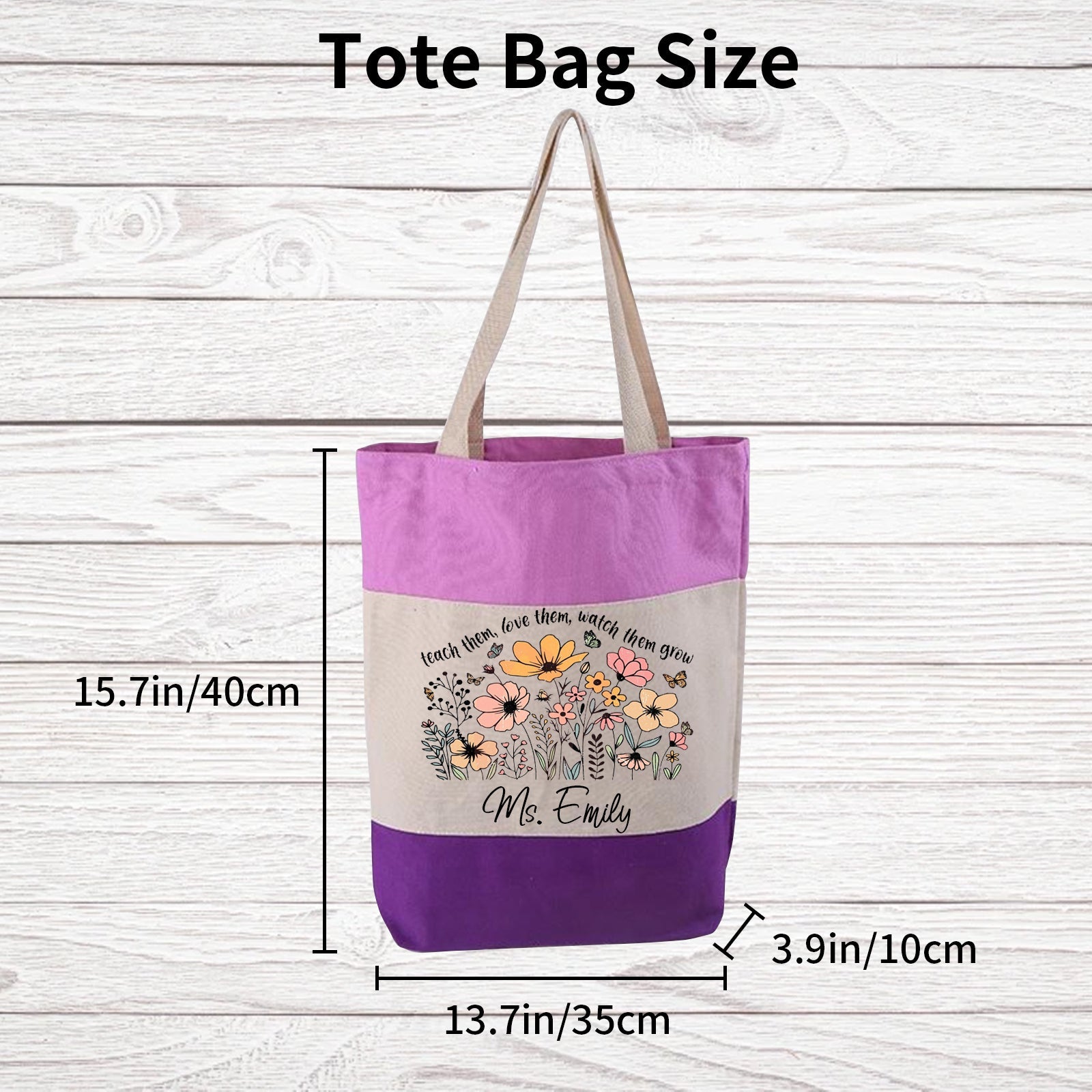 Personalized Teacher Tote Bag, Customized Tote Bag, Teacher Bag, Custom Gift for Teacher