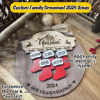 Personalized Wooden Family Xmas Ornament