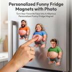 Personalized Face Squishy Belly Fridge Magnet Custom Photo Fridge Magnet with 3D Soft Squeeze Belly Cute Funny Gifts for Family Friends Couple Birthday Father's Day Anniversary Xmas Gifts