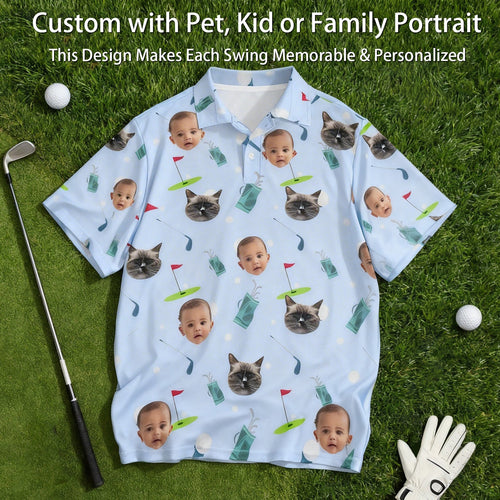 Custom Golf Polo Shirt Face on Shirt