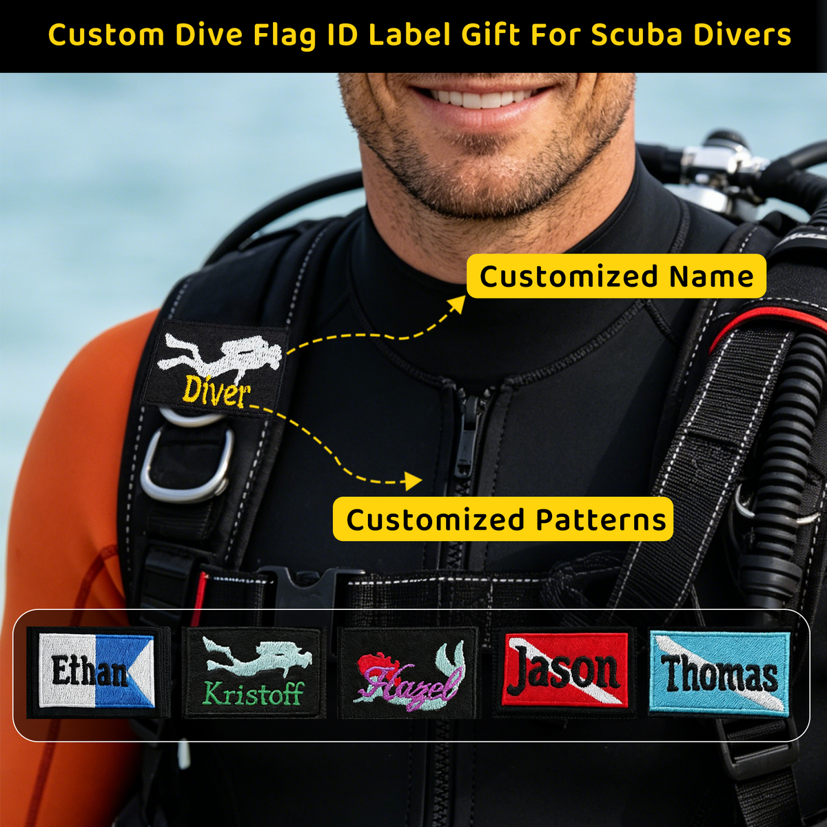 Personalized Dive Name Tag for BCD