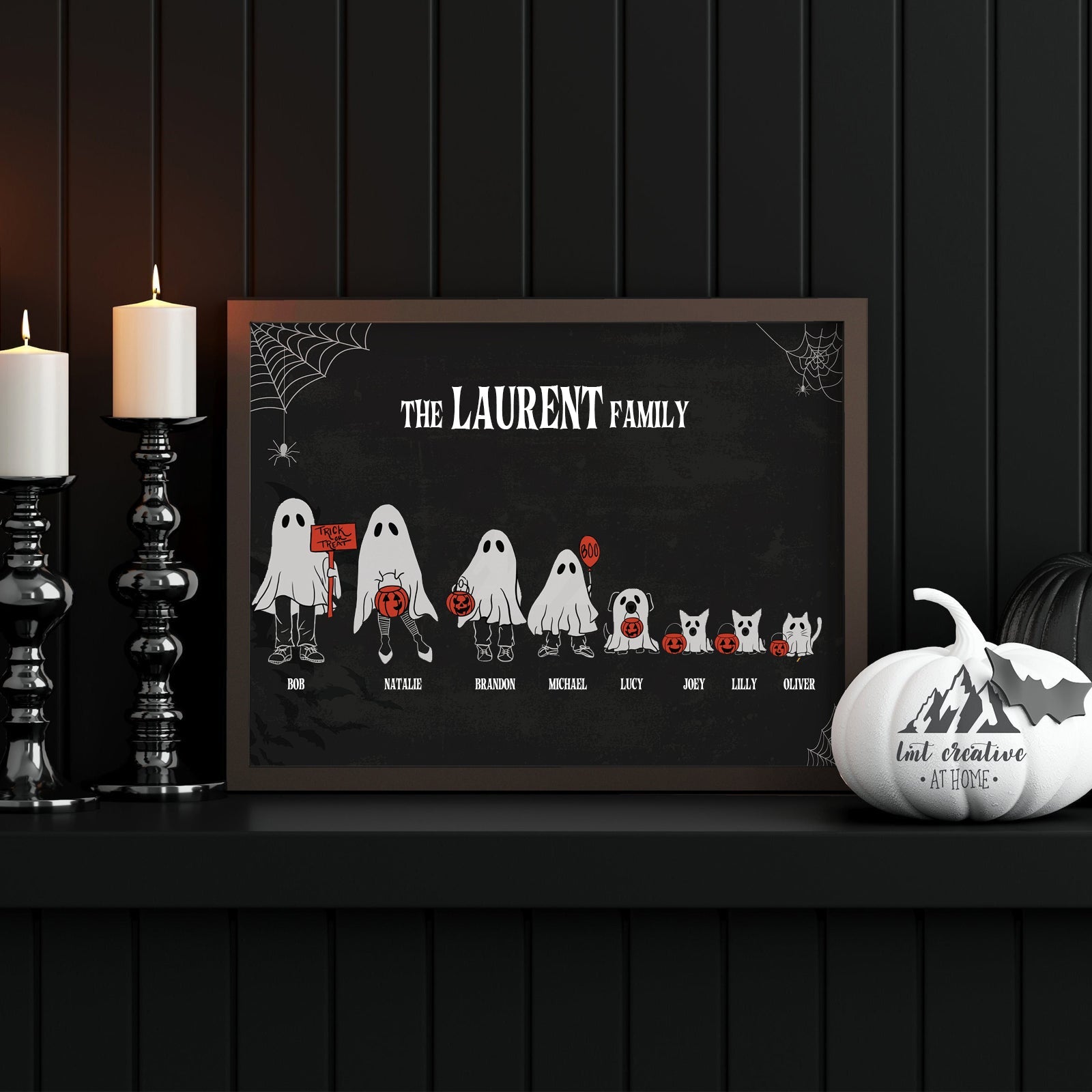 Personalized Halloween Sign, Custom Halloween Family Sign