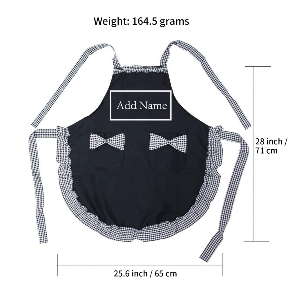 Personalized Name Embroidered Women's Apron | Customized Retro Cute Apron