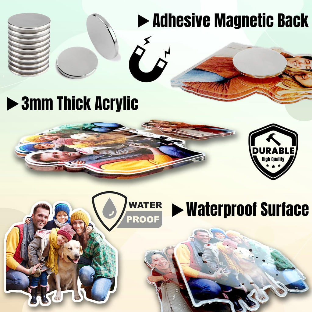 Custom Magnets for Fridge Personalized Acrylic Shaped Refrigerator Magnet with Photo Pet Portrait Waterproof Fridge Decal Home Decoration