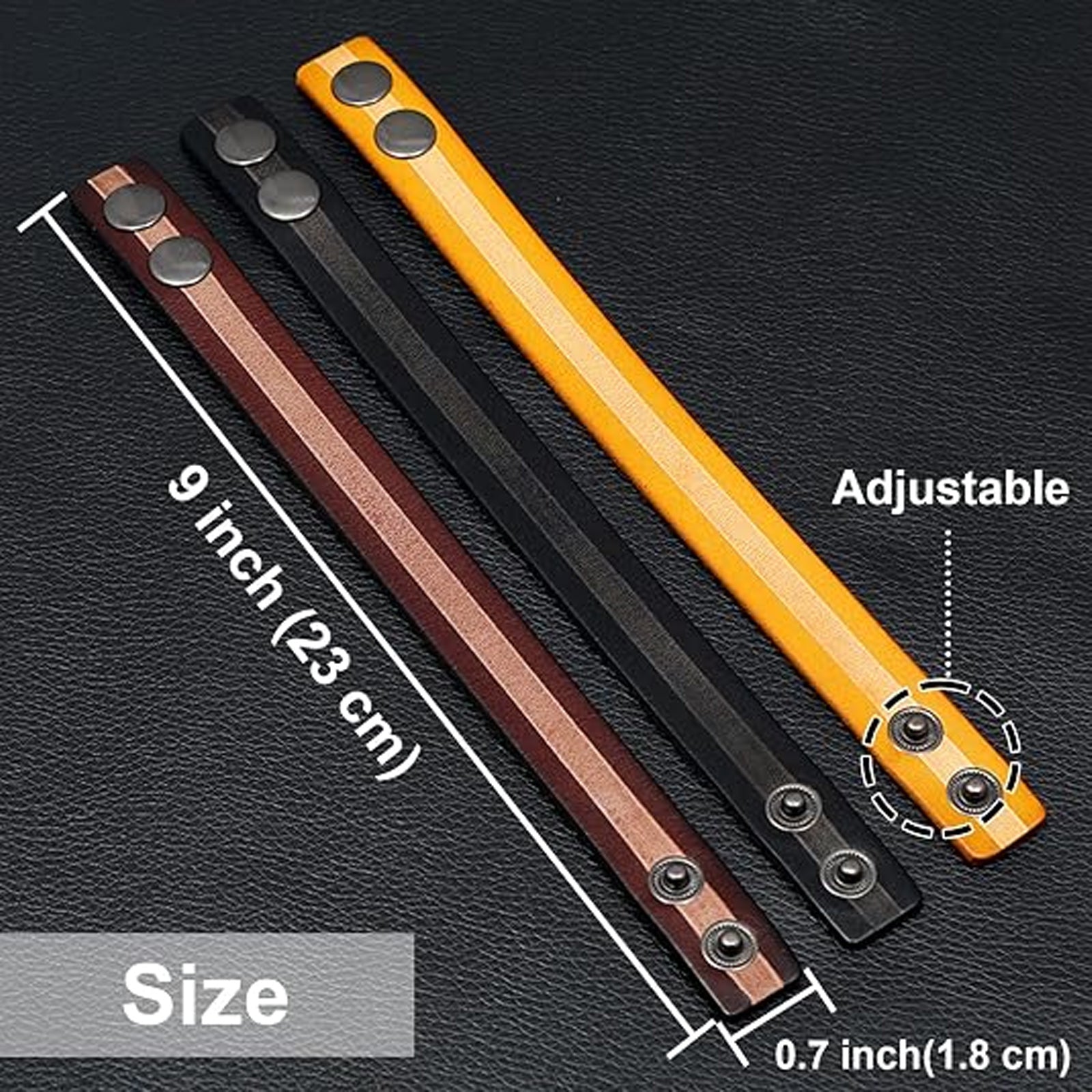 Personalized Leather Bracelet for Men Genuine Leather Customized Vintage Wristband Bracelets Cuff Laser Engraving Text Gifts for Dad Boyfriend Gift for Christmas Fathers Day Thanksgiving