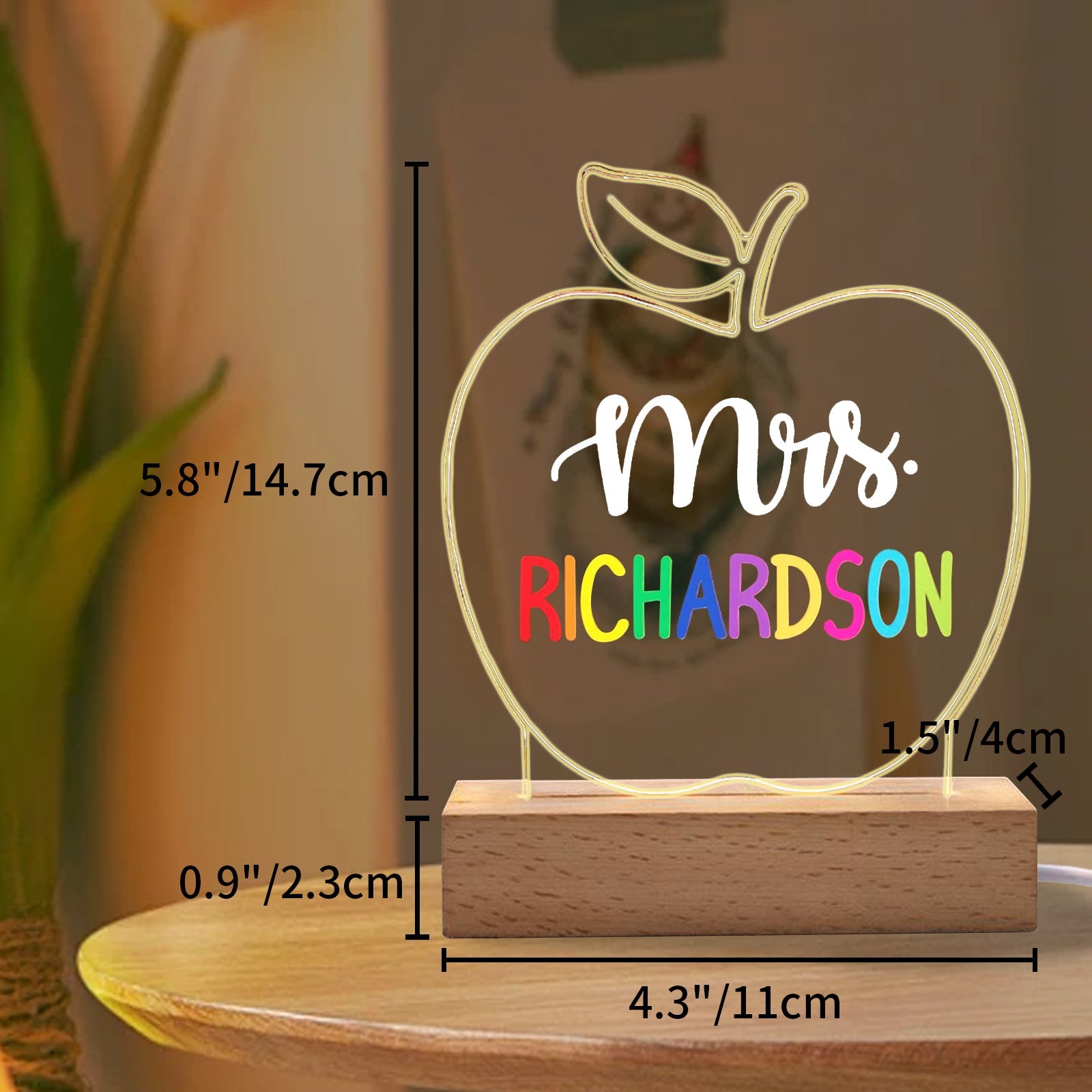 Personalized Teacher Acrylic Night Light
