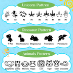 Personalized 6 Colors Unicorn Dinosaur Children's Stainless Steel  Cutlery Set