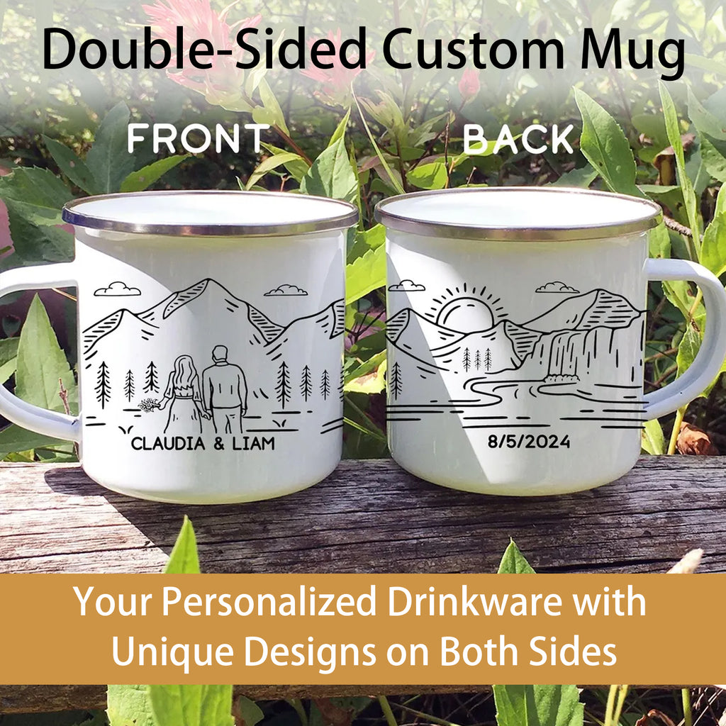 Personalized Carabiner Camping Mug | Unique Adventure Gift for Couples & Outdoor Lovers