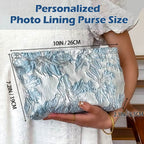 Personalized Photo Lining Purse Custom Wedding Clutch with Photo & Text Women's Evening Handbags Wedding Purse Gift for Mother Gifts for Mother’s Day Birthdays Anniversaries Christmas