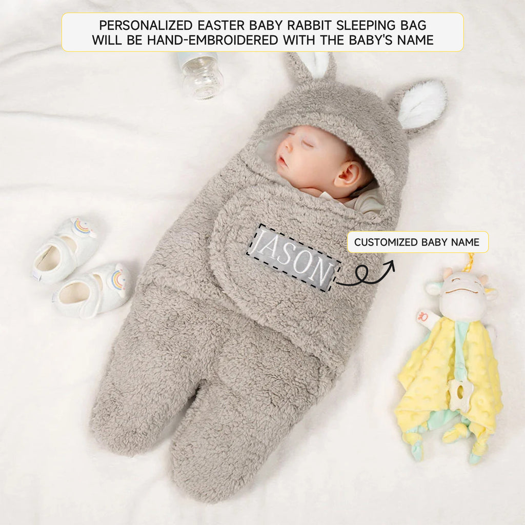 Personalised Embroidered Baby Swaddle Blanket | Meaningful Keepsake Gift for Baby Showers & Easter