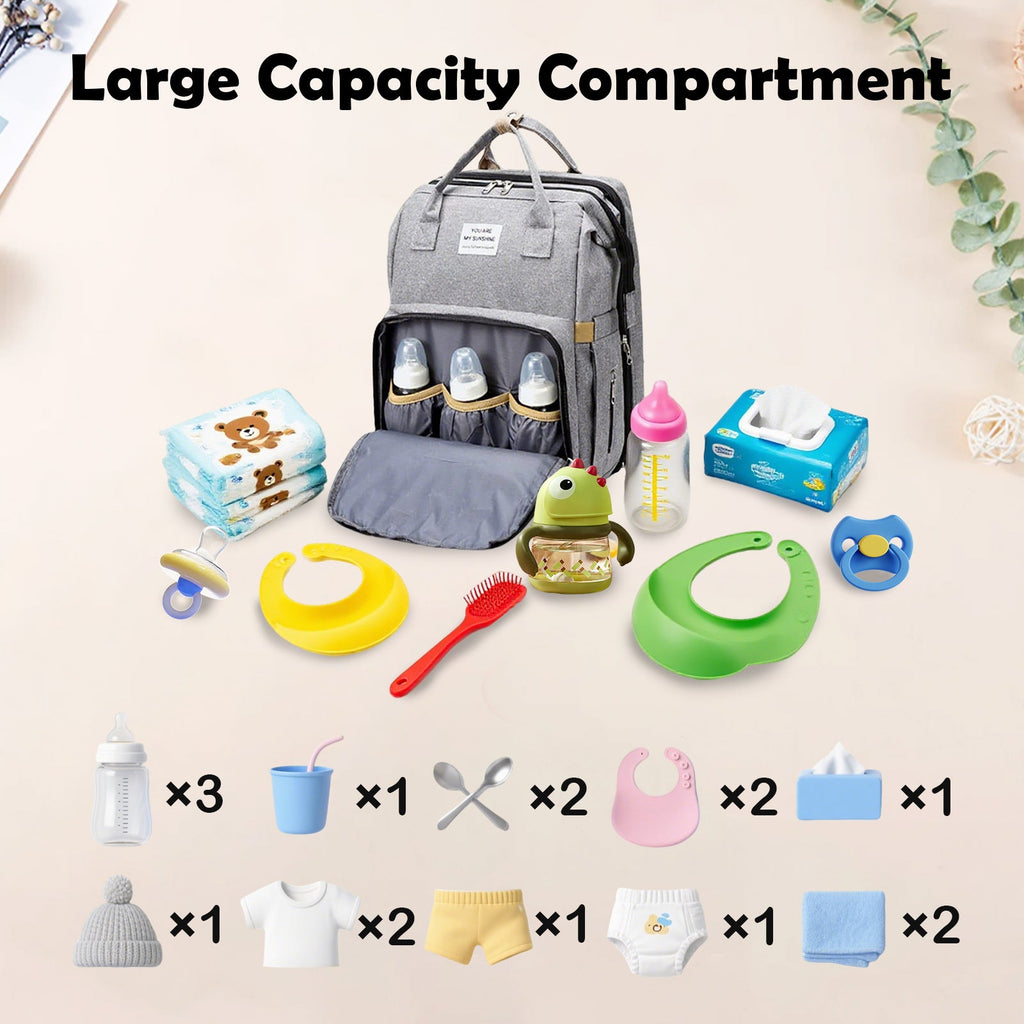 Personalized 3 in 1 Diaper Bag Backpack with Changing Station  Multifunctional Large Baby Diaper Bags for Boys & Girls Portable Custom Lightweight Changing Bag Newborn Baby Essential Gifts