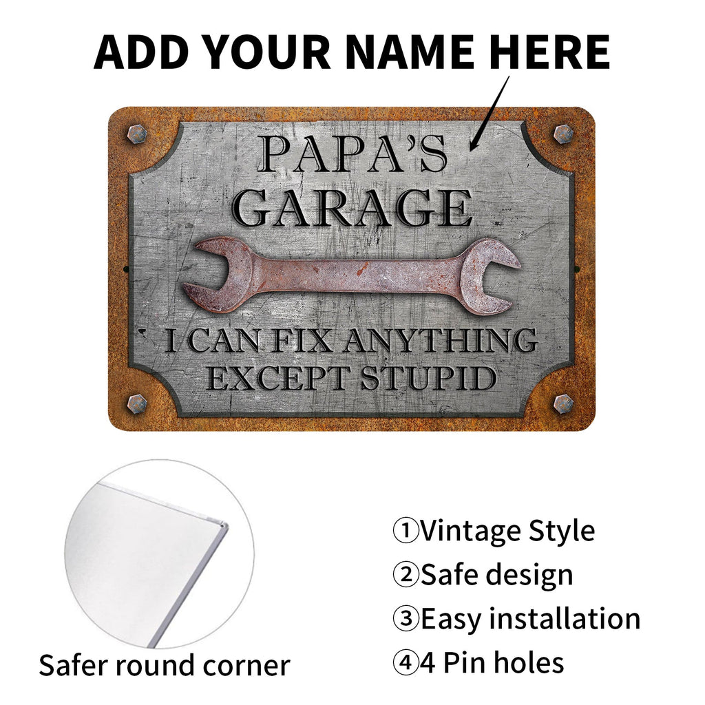Custom Garage Sign, Personalized Workshop Sign