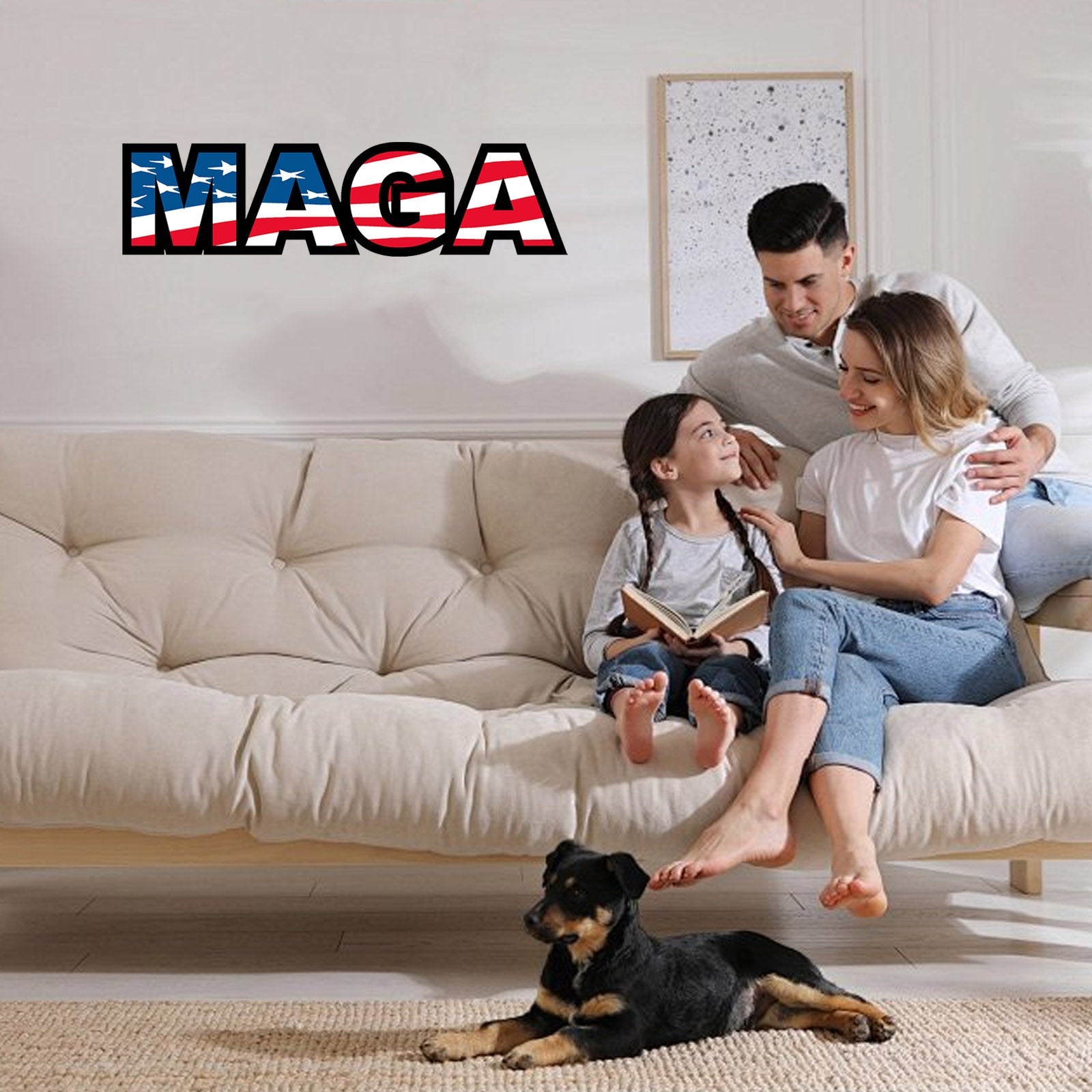 MAGA Design, Trump Signs for Yard, Metal Sign with USA Flag and Stars