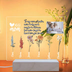 Personalized Photo Night Lights With Birth Flower Images