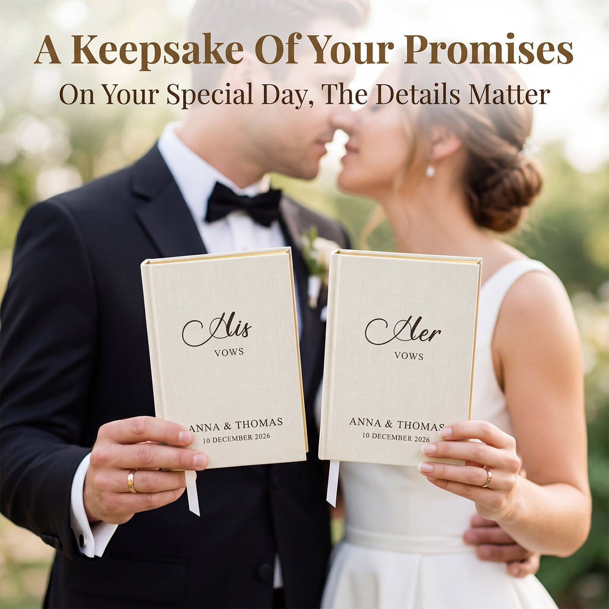 Linen Hardcover Wedding Vow Books Set