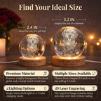 Personalized Pet Memorial Night Light 3D Photo Crystal Ball Dog Loss Keepsake Engraved Picture Lamp Pet Memorial Gift for Dog Lovers Cat Lovers Birthday Anniversary Xmas Gifts