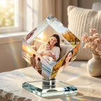 Personalized Photo Collage Frame 3D Rotatable Crystal Cube Custom Multi Picture Frame DIY Wedding Photo Frame Personalized Keepsake Gift for Wedding Gifts Home Decoration Family Love Friends