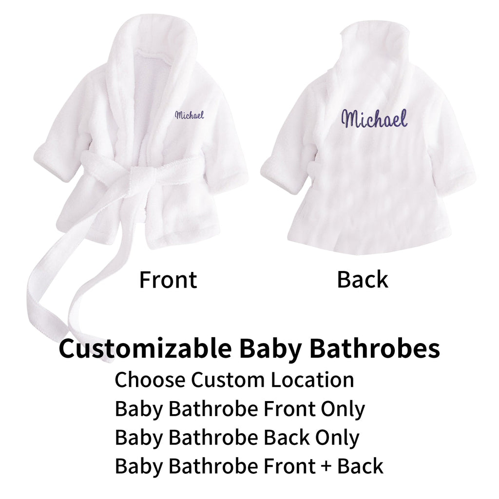 Personalized Baby Robe with Embroidery Name Custom Baby Bath Robe for Girls and Boys with Washcloth or Slippers Gift for Baby Showers Newborn Baby Gifts Birthday Gifts Baby Essentials(0-12 M)