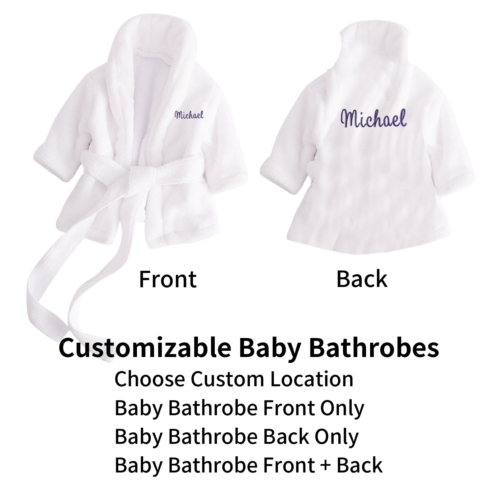 Personalized Baby Robe with Embroidery Name Custom Baby Bath Robe for Girls and Boys with Washcloth or Slippers Gift for Baby Showers Newborn Baby Gifts Birthday Gifts Baby Essentials(0-12 M)