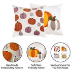 Personalized Halloween Throw Pillow, Colorful Pumpkins Embroidery Pillow Cases