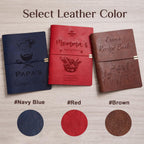 Handmade Leather Recipe Book, Personalized Engraving Name Journal Notebook