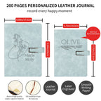 Personalized Name Leather Journal Notebook with Magnetic Buckle