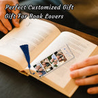 Personalized Bookmark with Photo and Text Custom Photo Acrylic Bookmark with Tassel Book Marks for Reading Gift for Women Men Readers Kids Book Lover Teacher Classmate Christmas Father's Day
