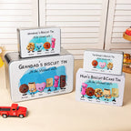 Personalized Food Grade Metal Biscuit Tin with Name and Text Birthday Gift Christmas Gift for Family