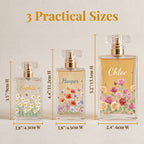 Personalized Floral Glass Perfume Bottle