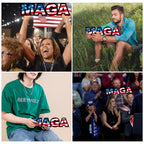 MAGA Design, Trump Signs for Yard, Metal Sign with USA Flag and Stars
