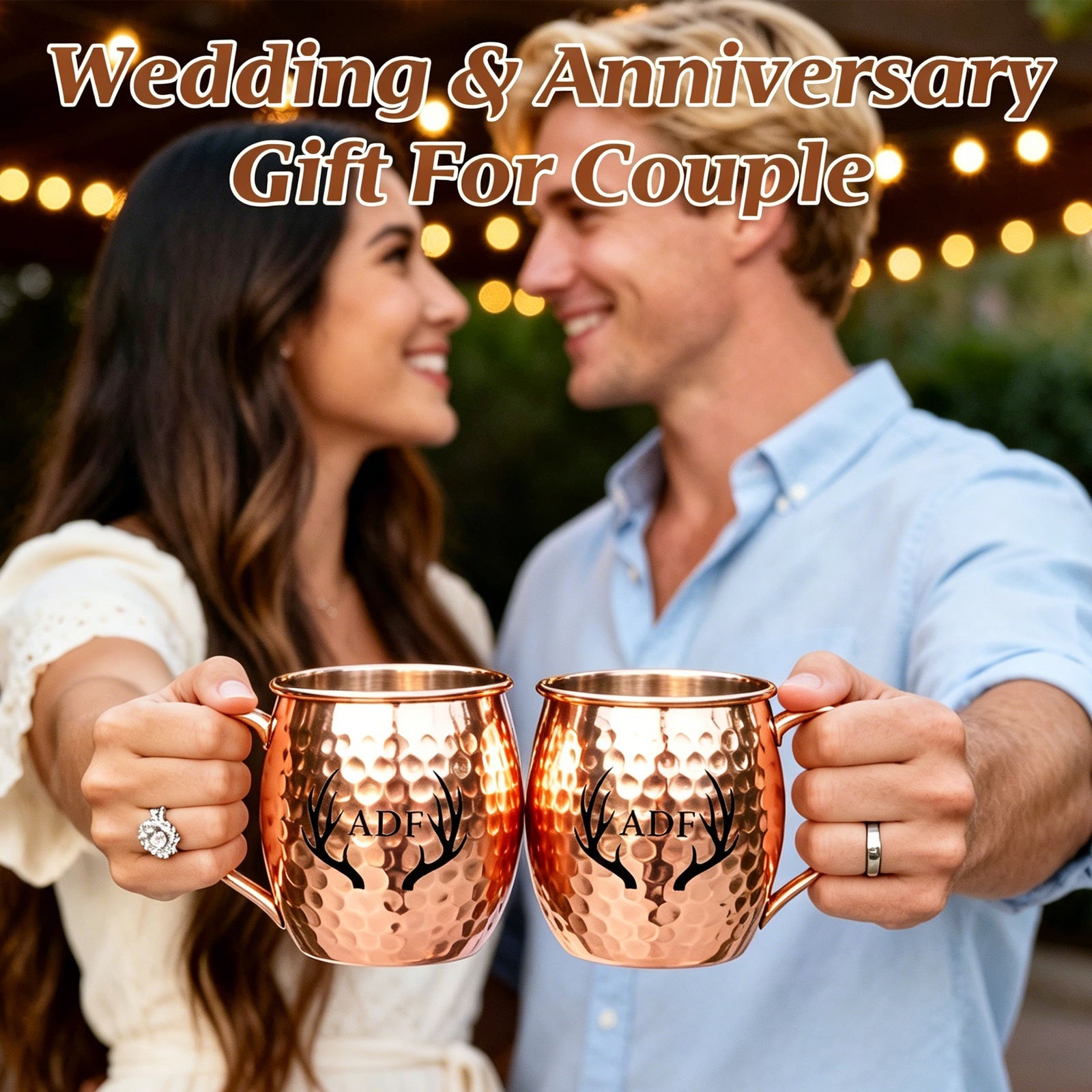 Personalized Moscow Mule Copper Mug 100% Pure Copper Mug Custom Engraved Initials and Name  Large 16 oz Rustic Bar Drinkware Hammered Cocktail Cup Wedding Anniversary Birthday Xmas Gift